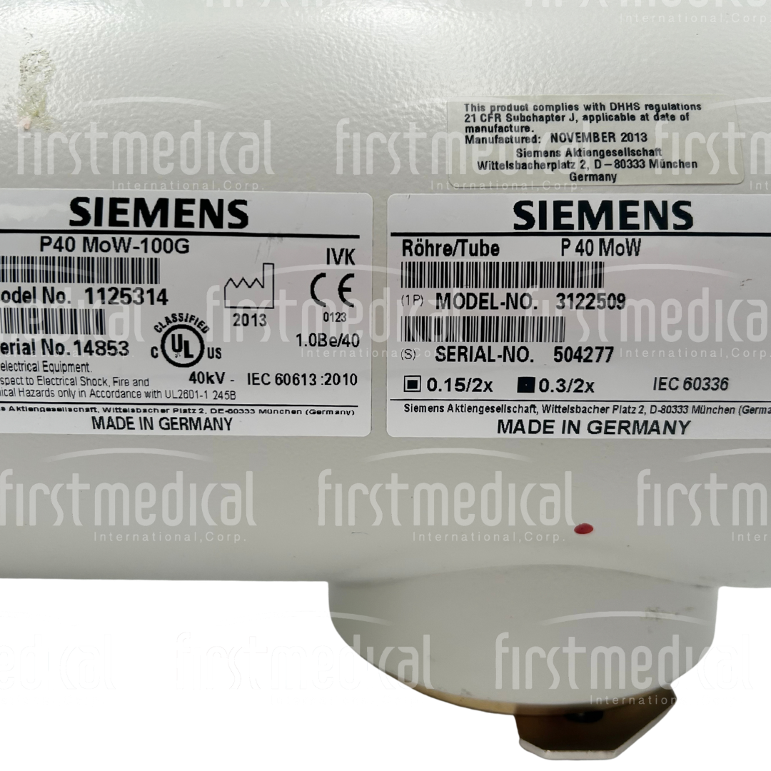 Siemens Mammography X-Ray Tube, PN 1125314 3122509 P40 MoW-100G